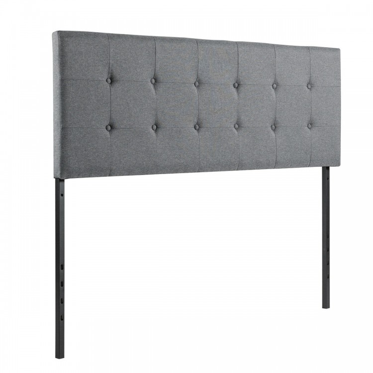 Adjustable Tufted Fabric Upholstered Headboard for Queen and Full Size Bed
