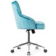 Tufted Upholstered Swivel Computer Desk Chair with Nailed Tri