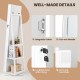 360° Swivel Jewelry Armoire Standing Jewelry Organizer with Full Length Mirror and Back Shelves
