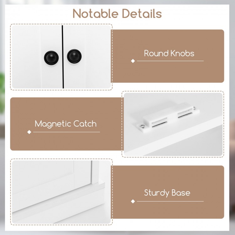 72.5 Inches Tall Buffet Cabinet with 6-Tier Shelves and 4 Doors