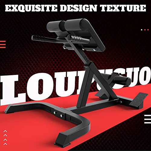 Loupusuo Roman Chair Back Extension & Ab Bench, Adjustable Height, 300 lbs Capacity, Space-Saving Design