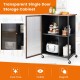 Mobile Serving Cart with Transparent Single Door Cabinet