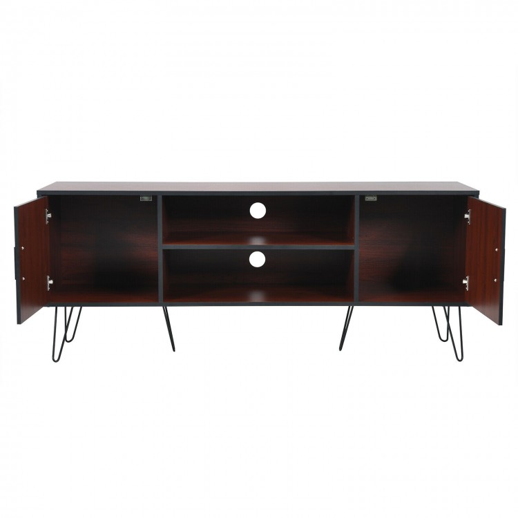59 Inch Retro TV Stand for TVs up to 65 Inch with 6 Metal Legs