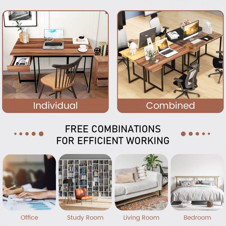 48 Inch Computer Desk with Metal Frame and Adjustable Pads