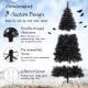 6/7/8 Feet Black Artificial Halloween Christmas Tree with PVC Branch Tips and 210/320/450 Cool White LED Lights