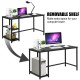 47/55 Inch Computer Desk Office Study Table Workstation Home with Adjustable Shelf Black