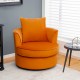 No Assembly Lint Fabric Accent Chair with 360° Swivel Function