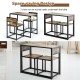3 Pieces Dining Set Compact Table and 2 Chair with Metal Frame for Small Space