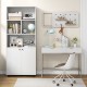 66 Inch Tall Double-Door Bookcase with Adjustable Shelf and Storage Cubes