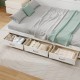 Twin/Full Size Wooden Daybed with 3 Drawers with Storage Shelves