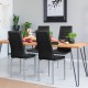 4 Pieces PVC Elegant Design Leather Dining Chairs with Solid Metal Legs