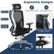 High-Back Mesh Executive Chair with Sliding Seat and Adjustable Lumbar Support