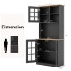 72 Inch Freestanding Pantry Cabinet with Hutch and Adjustable Shelf