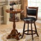 24/29 Inch Wooden Upholstered Swivel Counter Height Stool  Dining Chair