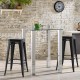 30 Inch Bar Stools Set of 4 with Square Seat and Handling Hole