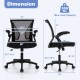 Ergonomic Office Chair Adjustable Swivel Chair with Flip-Up Armrests and Rocking Backrest
