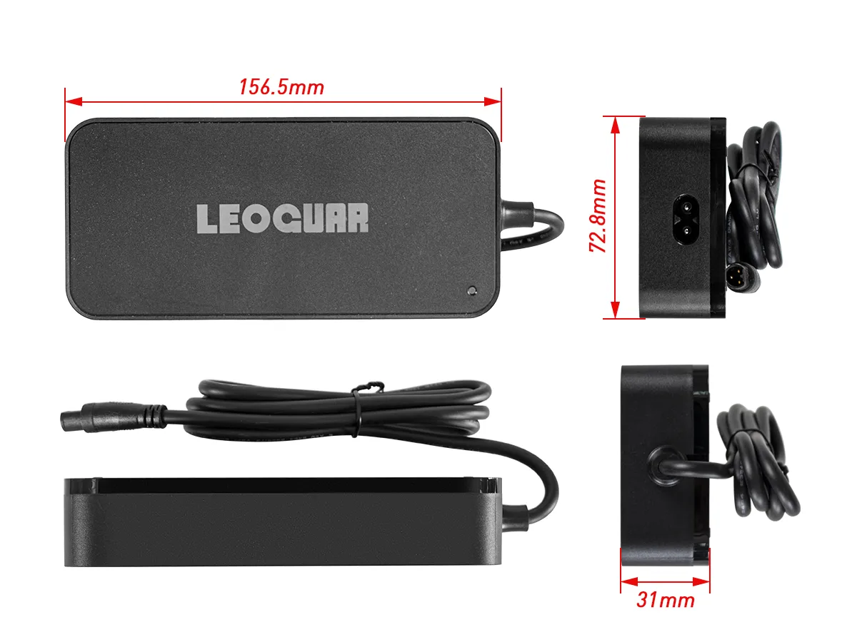 Leoguar E-Bike Smart Charger, 3A UL Certified, Fast & Safe Charging for Extended Battery Life