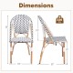 French Bistro Chair Set of 2 with Galvanized Metal Framex