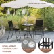 3 Pieces Outdoor Bar Stool Set with DPC Tabletop and Umbrella Hole for Poolside