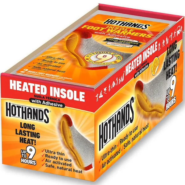 HotHands Insole Foot Warmers, 16 Pairs – Up to 9 Hours Heat, Adhesive Backing
