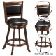 24/29 Inch Wooden Upholstered Swivel Counter Height Stool  Dining Chair