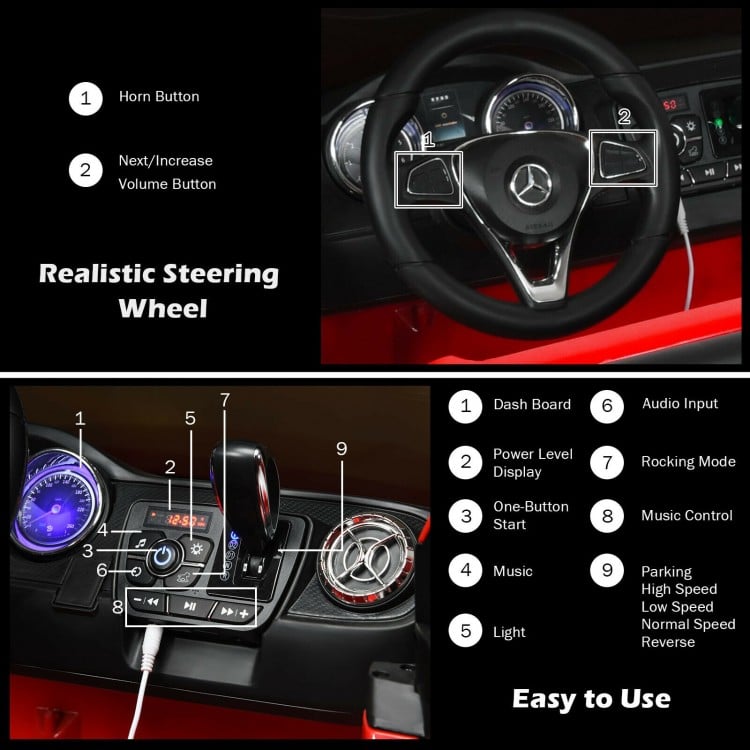 12V 2-Seater Kids Ride On Car Licensed Mercedes Benz X Class RC with Trunk