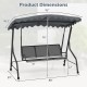 3-Seat Outdoor Porch Canopy Swing with Adjustable Shading