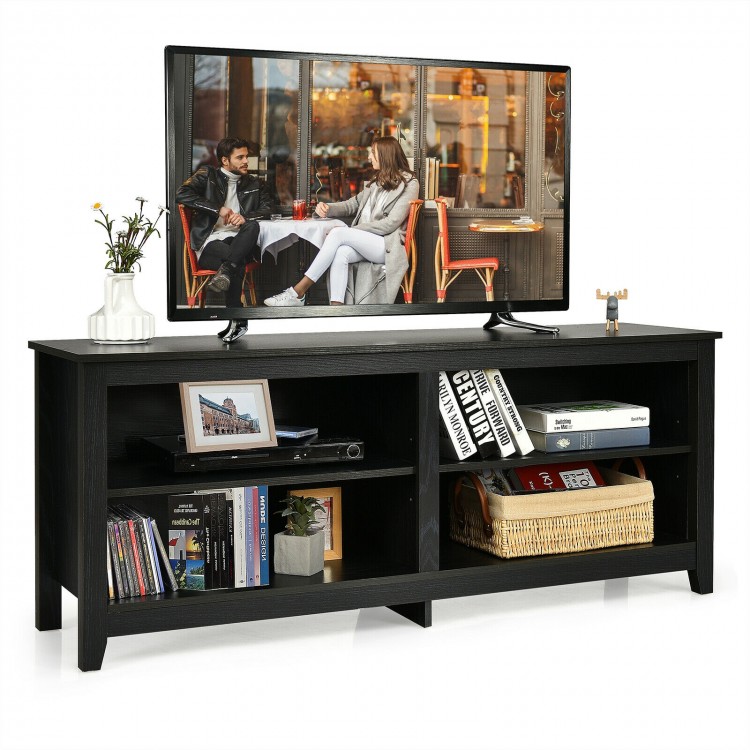 4-Cubby TV Stand for TV's up to 65 Inch with 3-Position Height Adjustable Shelf