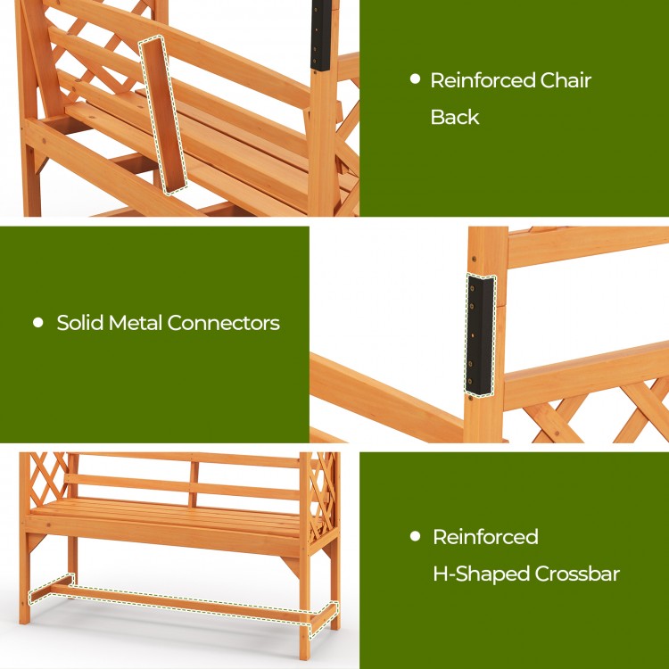 6.5 FT Tall Patio Garden Arbor with Pergola and 2-Seat Bench for Garden Backyard Decoration