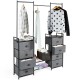 3-in-1 Portable Multifunctional  Dresser with 8 Fabric Drawers and Metal Rack