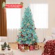 6/7 FT Blue Artificial Christmas Tree with 280/380 Warm White LED Lights and Foldable Metal Stand