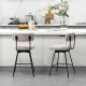 25 Inch 2 Pieces Modern Upholstered Bar Stools with Back and Footrests