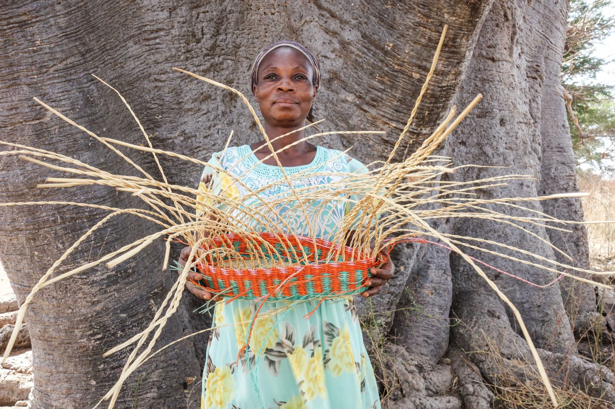 NAMNAM : Handcrafted Midnight Blue & Natural Bike Basket