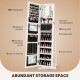 360° Swivel Jewelry Armoire Standing Jewelry Organizer with Full Length Mirror and Back Shelves
