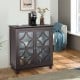 Kitchen Buffet Sideboard with Glass Doors and Adjustable Shelf