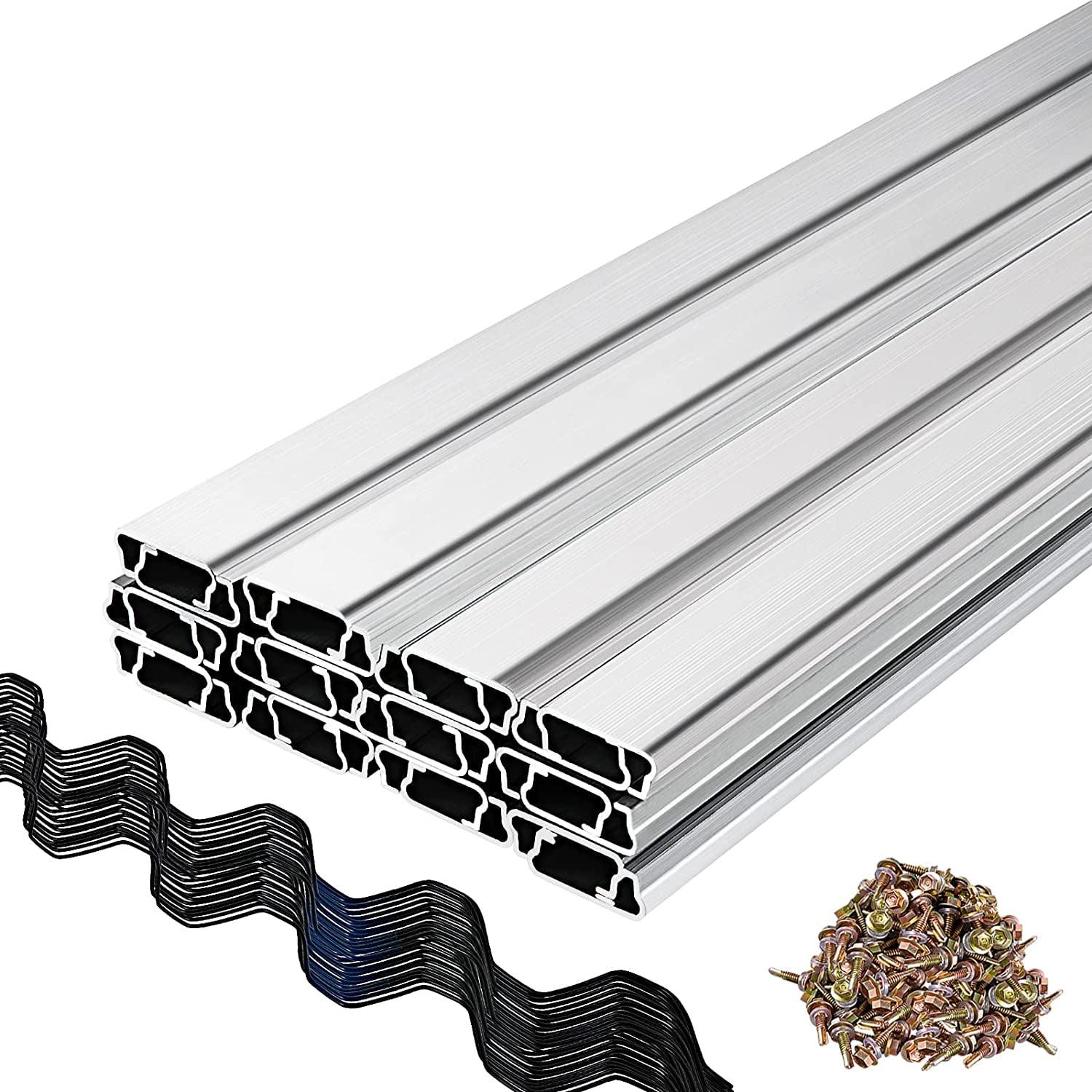 VEVOR Greenhouse Wiggle Wire & Lock Channel Set, 6.56ft Aluminum & PE Coated, 20 Pack for Plastic Film & Shade Cloth