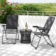 2 Pieces Outdoor Folding Patio Chairs with Adjustable Backrests for Bistro and Backyard