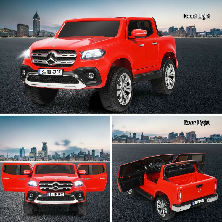 12V 2-Seater Kids Ride On Car Licensed Mercedes Benz X Class RC with Trunk