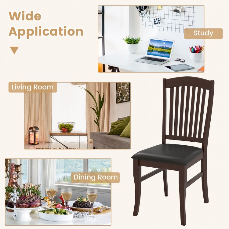 Dining Chairs Set of 2 Kitchen Side Chairs Mid-century Armless Dinette Chairs