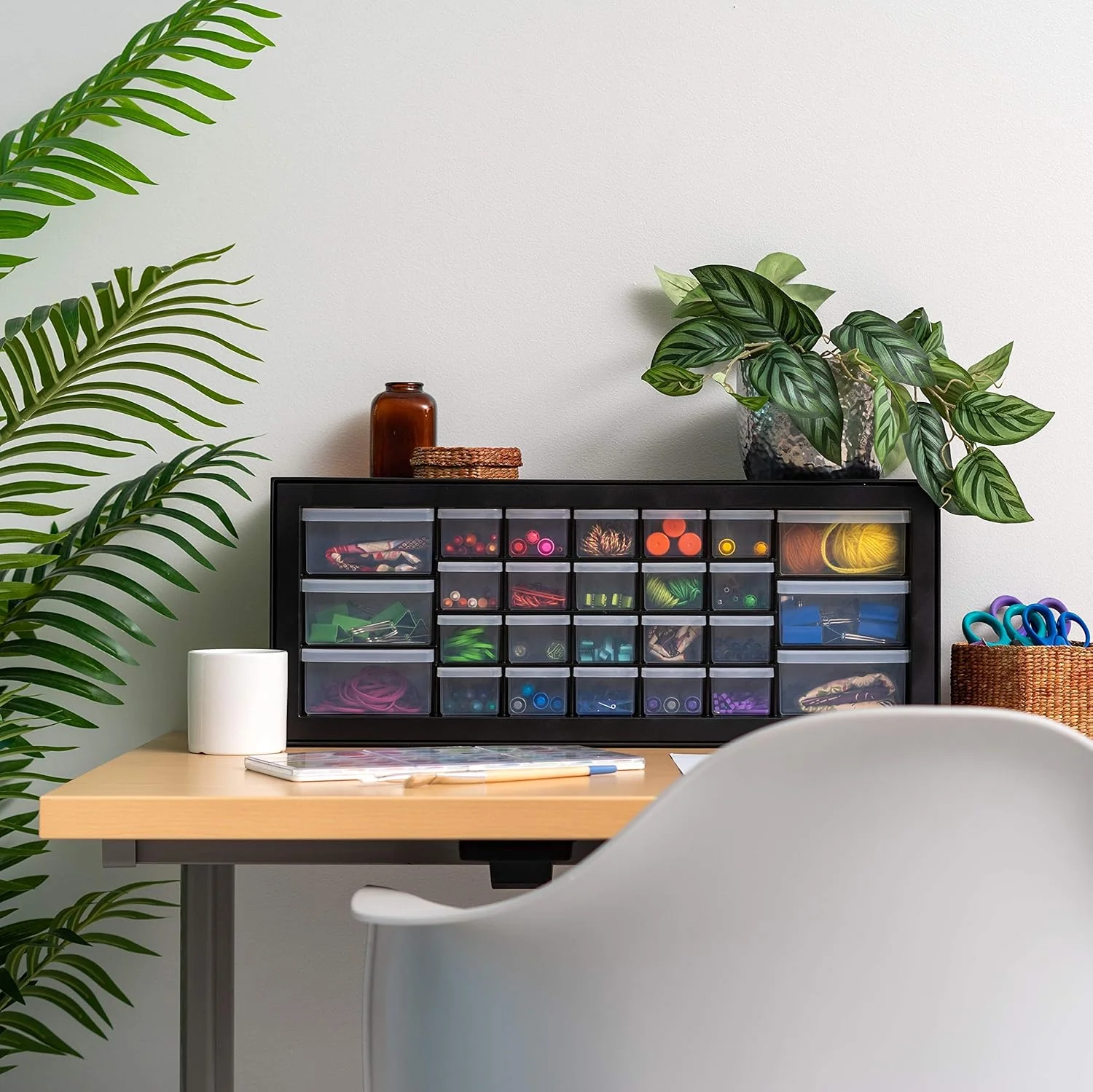 IRIS USA Screw Tool Organizer Small Parts Cabinet Chest, 44-Drawer Hardware Electronics Nuts Bolts Storage Drawers Organization Toolbox Garage Craft Business Teacher Beads Scrapbook Art Hobby - Black