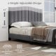 Modern Upholstered Bed Frame with Adjustable Vertical Channel Tufted Headboard
