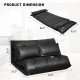 Foldable PU Leather Leisure Floor Sofa Bed with 2 Pillows