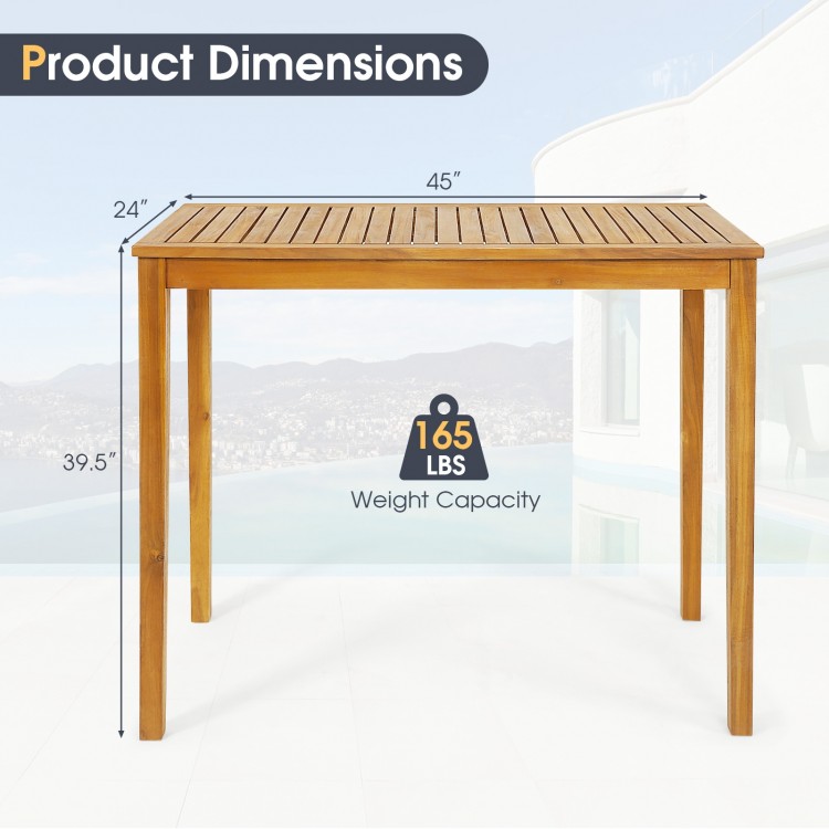 Rectangular Indoor and Outdoor Bar Height Table for Garden