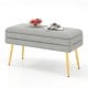 Velvet Upholstered Storage Bench with Removable Top
