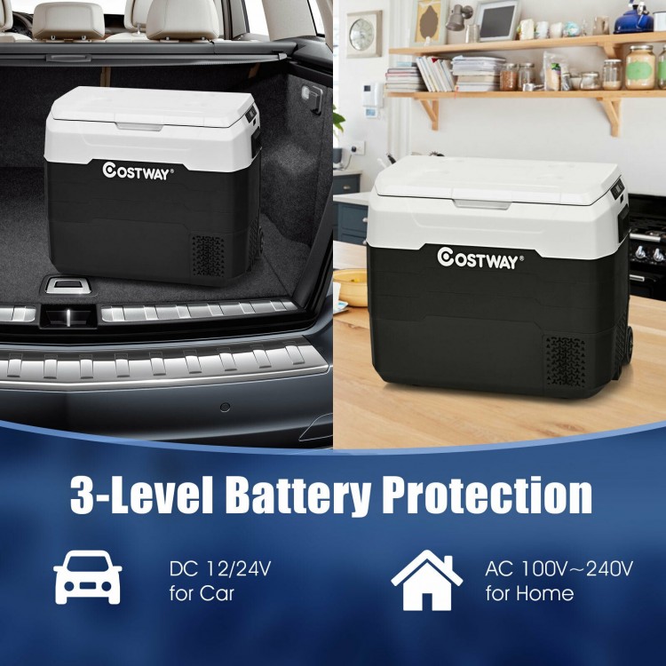 53 QT Portable Dual-Zone Car Refrigerator
