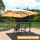 10 x13 Feet Rectangular Cantilever Umbrella with 360° Rotation Function