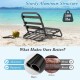 2 Pack Low Folding Beach Chairs for Adults with Cushion
