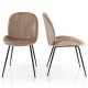 Set of 2 Armless Dining Chairs with Metal Base and Padded Seat