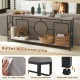 2-Tier Faux Marble Top Console Table with Storage Shelf for Hallway