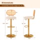2 Pieces Bar Chairs with PE Rattan Backrest-360°Swivel and Height Adjustable